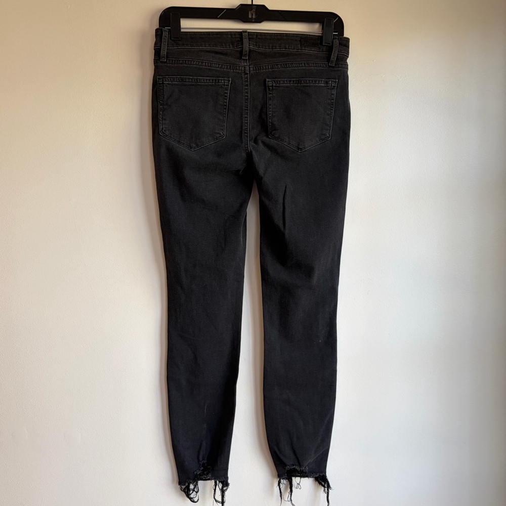 PAIGE Verdugo Black Distressed Hem Skinny Ankle Jeans Size 28 - Picture 4 of 7